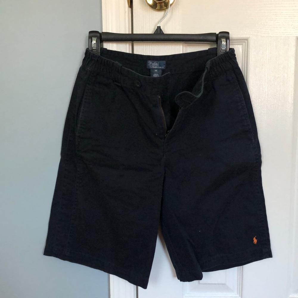 Polo Ralph Lauren - Boy’s Shorts - Navy Blue with Orange Logo - Size 14
